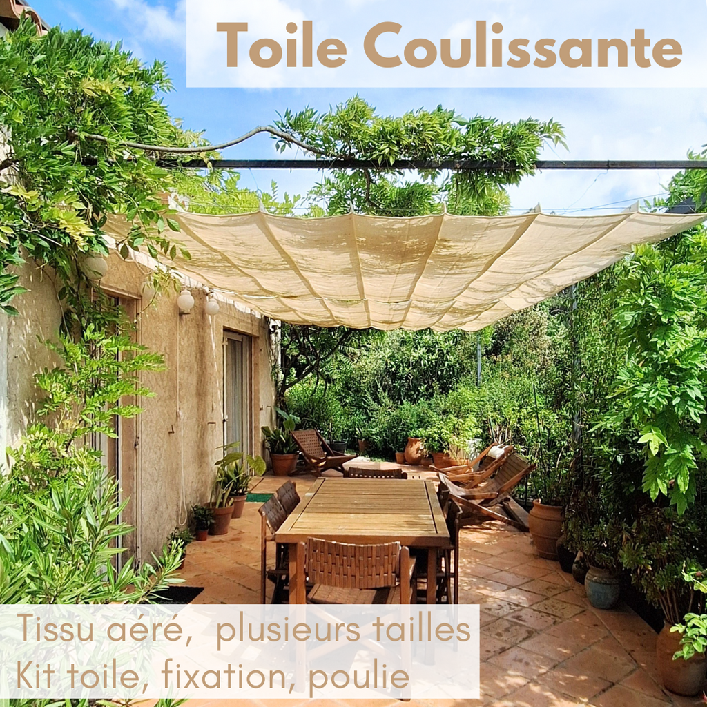 Toile Coulissante avec Kit fixations et poulies