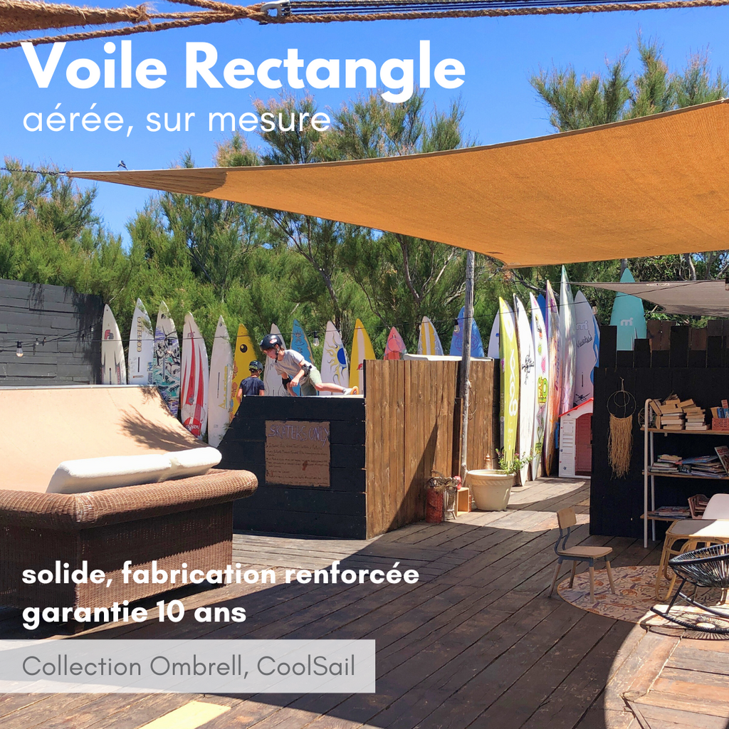 Voile d'ombrage RECTANGLE ou TRAPEZE - sur mesure