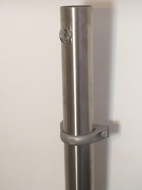 Wall attachment for stainless steel pole